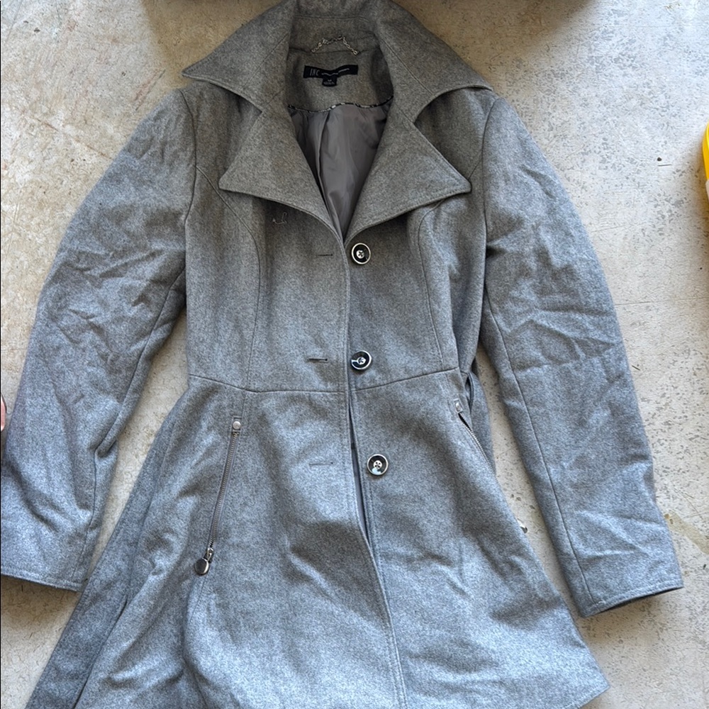 INC International Concepts Light Gray Trench Coat